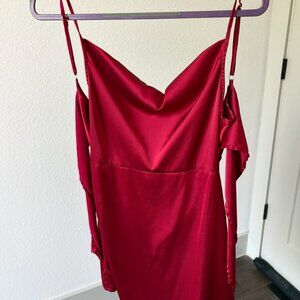 Red Satin Mini Dress